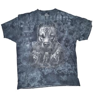 Men's Dom Y2K Pitbull Gray Dog Graphic T-Shirt XL